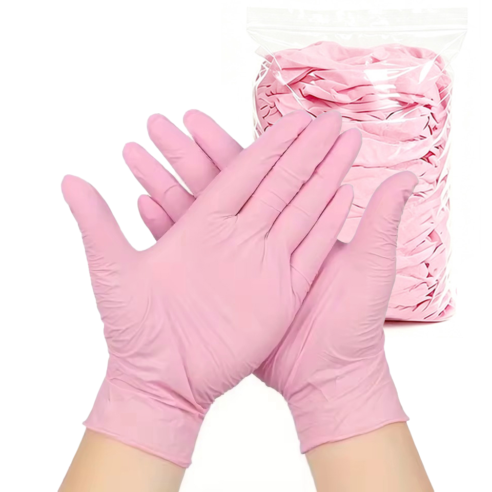 Disposable Gloves Nitrile - 50/100PCS Light Pink Nitrile Gloves Disposable
