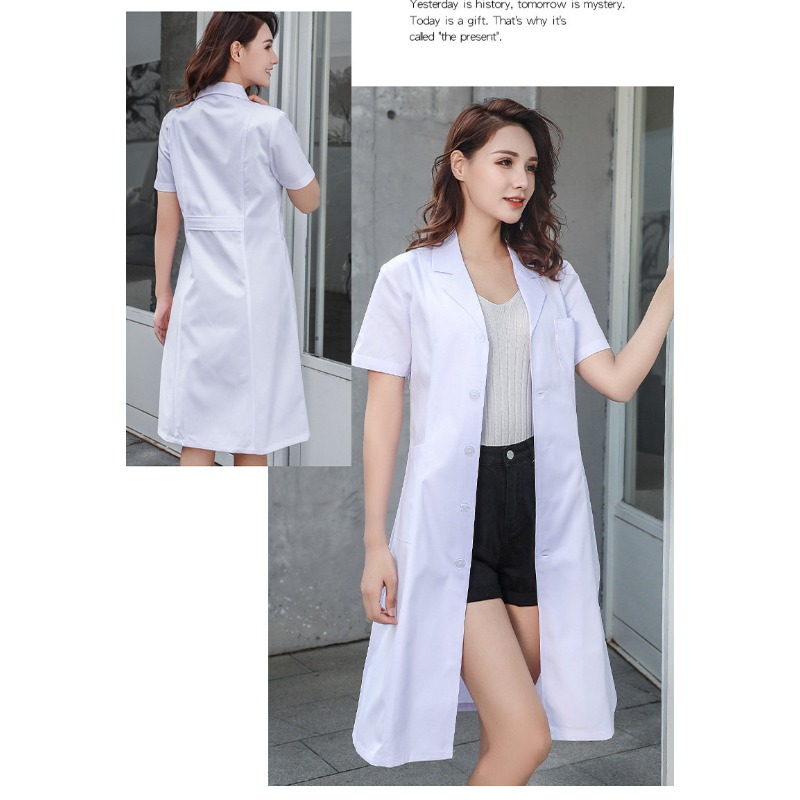 White Long Sleeve Doctor Nurse - Medical Lab Gown 评论和价格