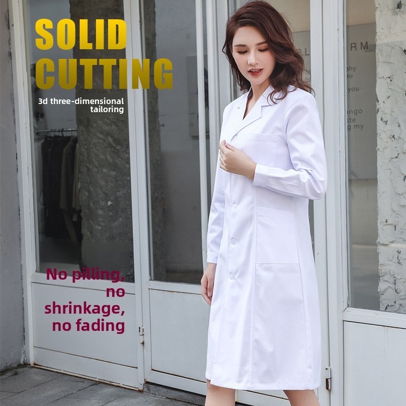 White Long Sleeve Doctor Nurse - Medical Lab Gown 评论和价格