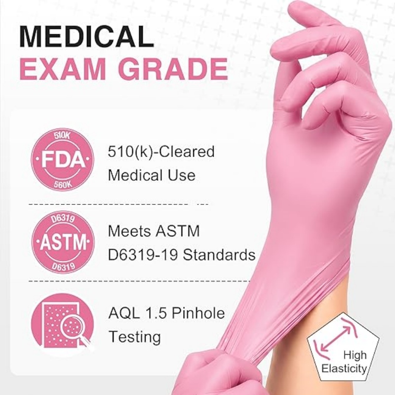 Pink Nitrile Disposable Gloves - Disposable Gloves Nitrile 评论和价格