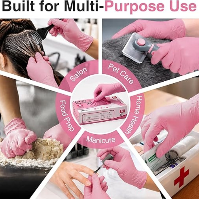 Pink Nitrile Disposable Gloves - Disposable Gloves Nitrile 评论和价格