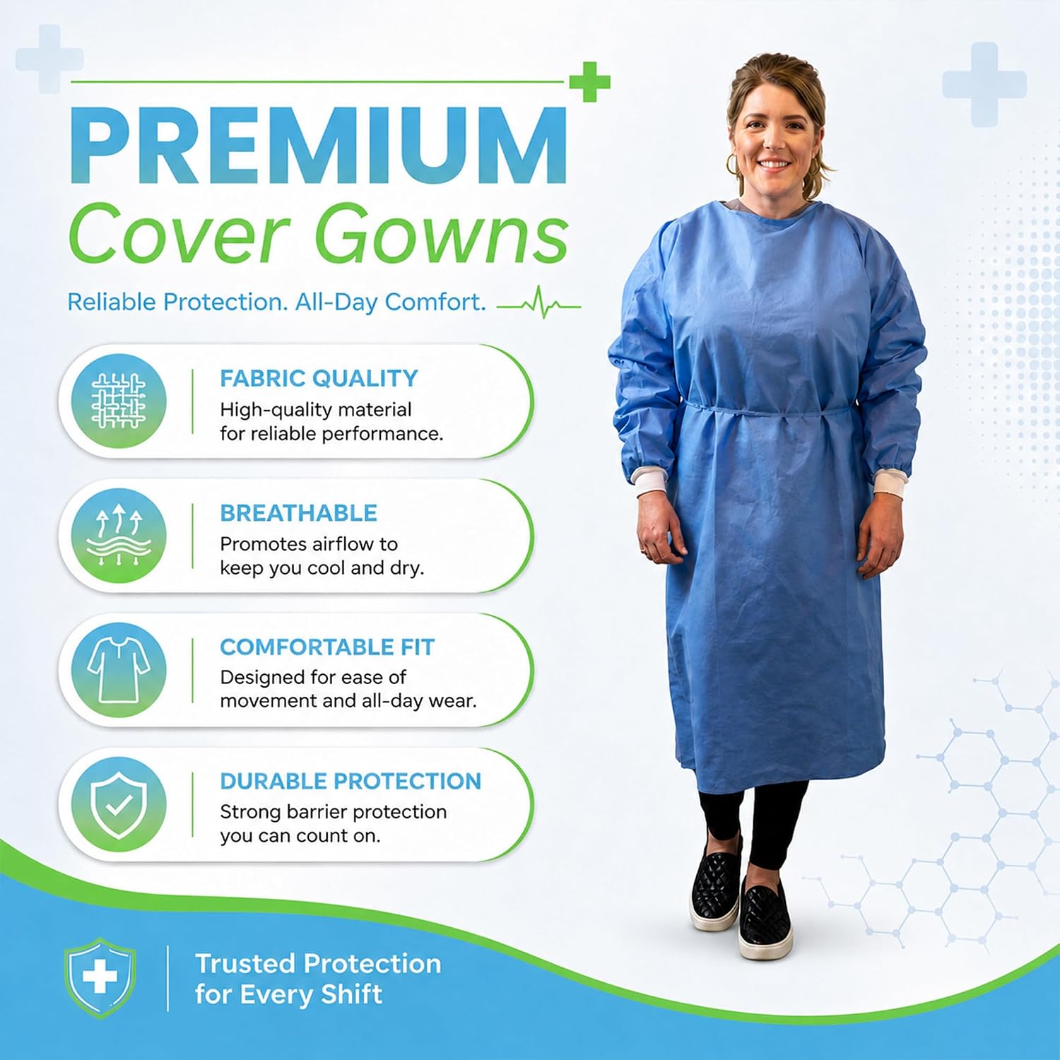 3 Disposable PPE Isolation Med - Medical Lab Gown 评论和价格