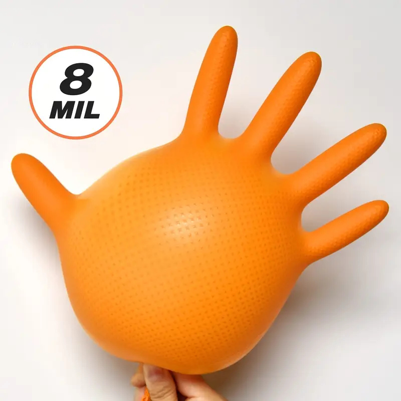 Heavy Duty Orange Nitrile Glov - Disposable Gloves Nitrile 评论和价格