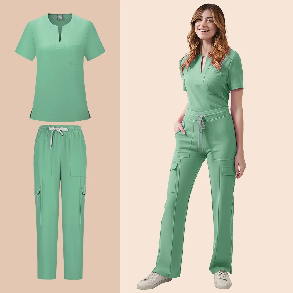 Scrub Sets Women Lab Coat Heal - Medical Lab Gown 评论和价格