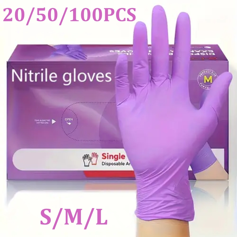 50/100PCS Violet Nitrile Glove - Disposable Gloves Nitrile 评论和价格