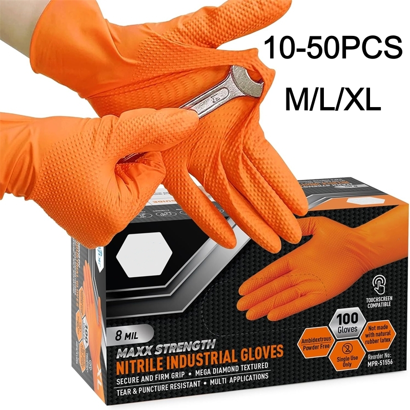Heavy Duty Orange Nitrile Glov - Disposable Gloves Nitrile 评论和价格