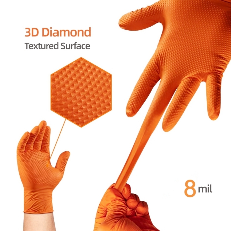 Heavy Duty Orange Nitrile Glov - Disposable Gloves Nitrile 评论和价格